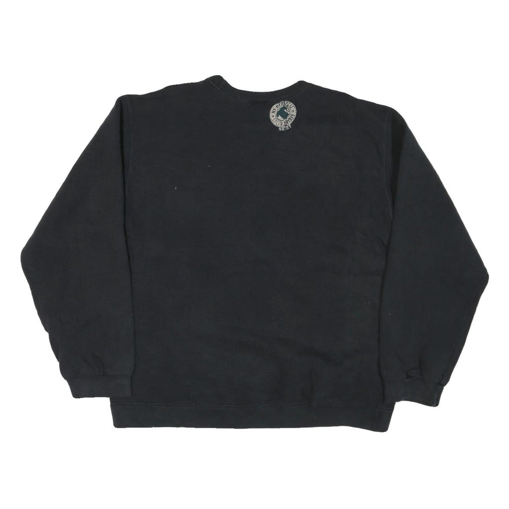 Mens Black Sweatshirt Wisconsin Map The Badger State Crew Neck L Regional Print