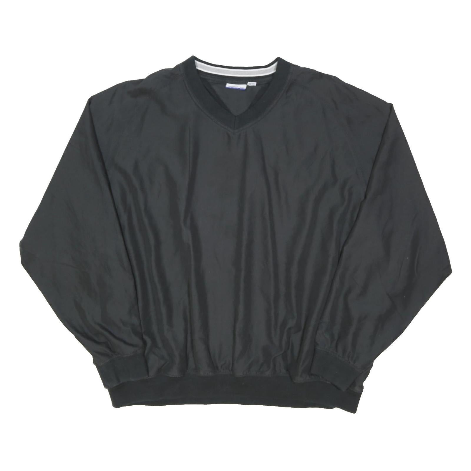 REEBOK Mens Black Polyester Classic Jacket 2XL Plain Sportswear Casual