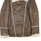 FOREVER EXCLUSIVE Womens Brown Faux Shearling Jacket S Synthetic Zip Soft Warm