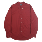 DOCKERS Mens Red Shirt XL Cotton Button Down Long Sleeve Casual