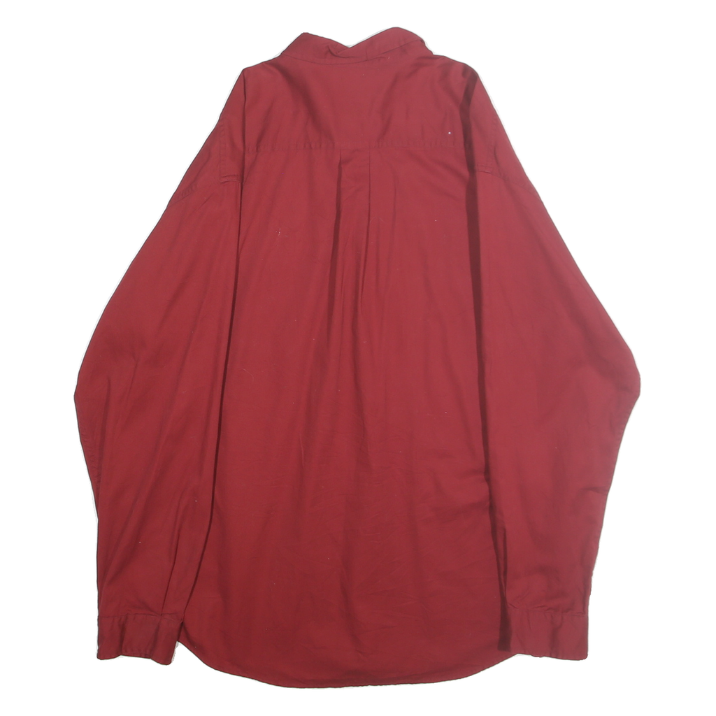 DOCKERS Mens Red Shirt XL Cotton Button Down Long Sleeve Casual