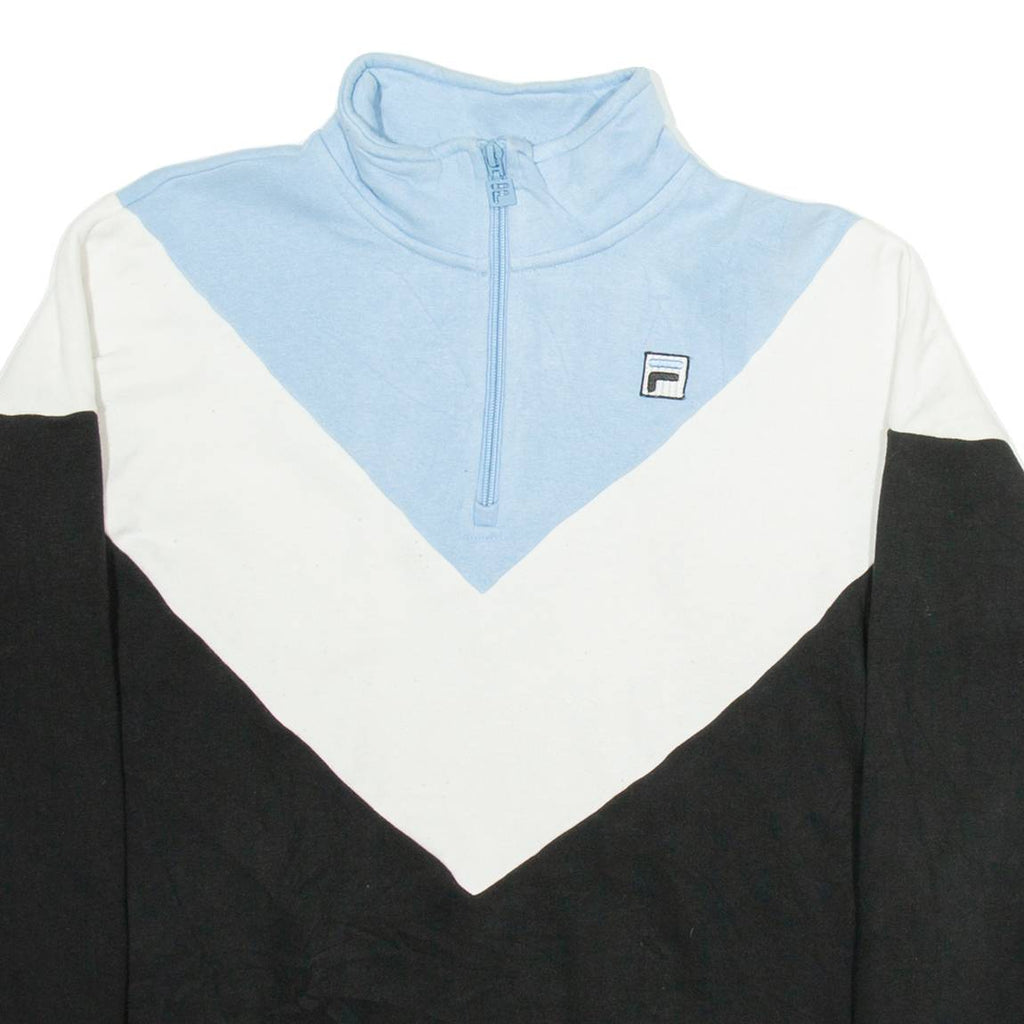 FILA Mens Sweatshirt Black 1/4 Zip S