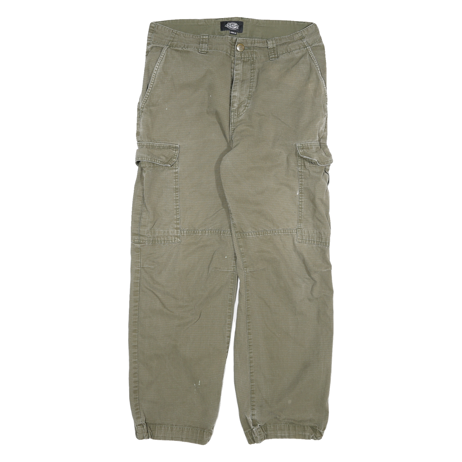 DICKIES Mens Jeans Khaki Relaxed Cargo Denim Raw W33 L29 Durable Workwear