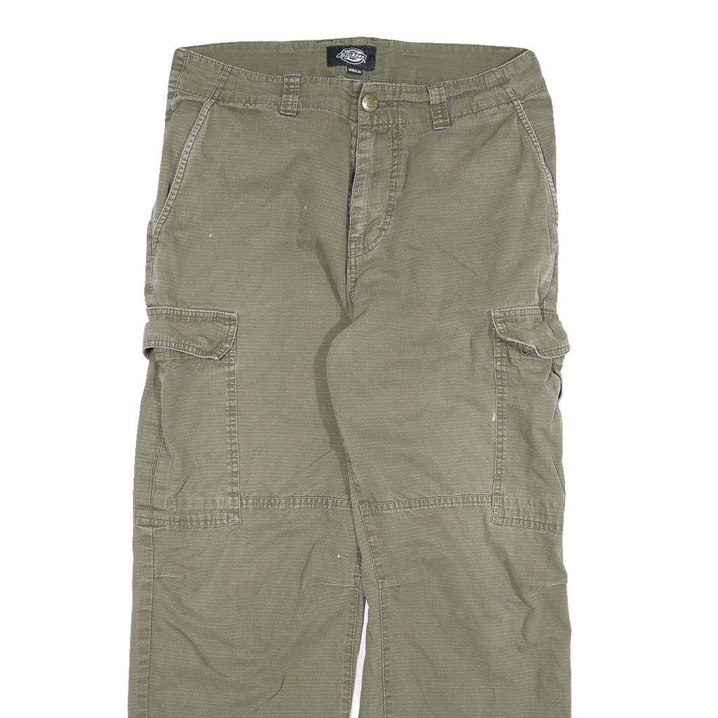 DICKIES Mens Jeans Khaki Relaxed Cargo Denim Raw W33 L29 Durable Workwear