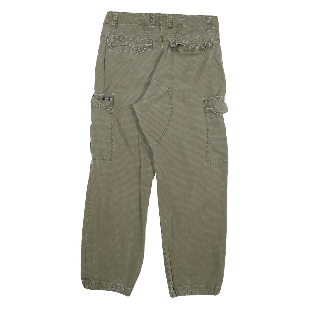 DICKIES Mens Jeans Khaki Relaxed Cargo Denim Raw W33 L29 Durable Workwear