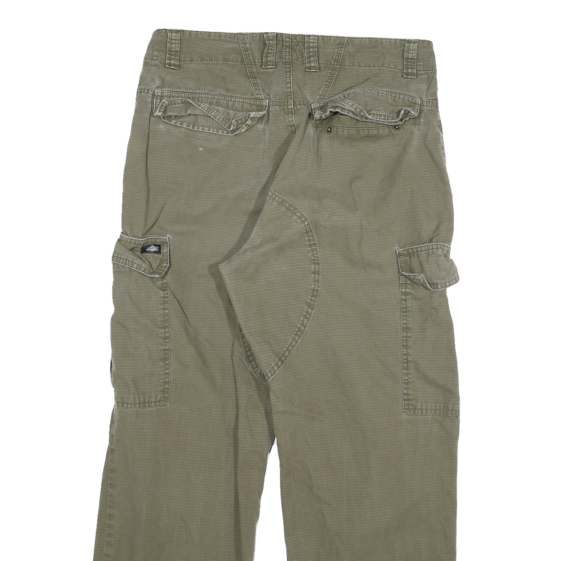 DICKIES Mens Jeans Khaki Relaxed Cargo Denim Raw W33 L29 Durable Workwear