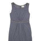 JENNY PACKHAM Womens Blue Sleeveless Sheath Polyester Blend Dress UK 12