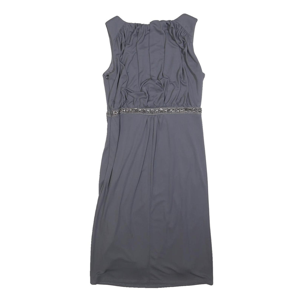 JENNY PACKHAM Womens Blue Sleeveless Sheath Polyester Blend Dress UK 12