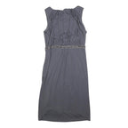 JENNY PACKHAM Womens Blue Sleeveless Sheath Polyester Blend Dress UK 12