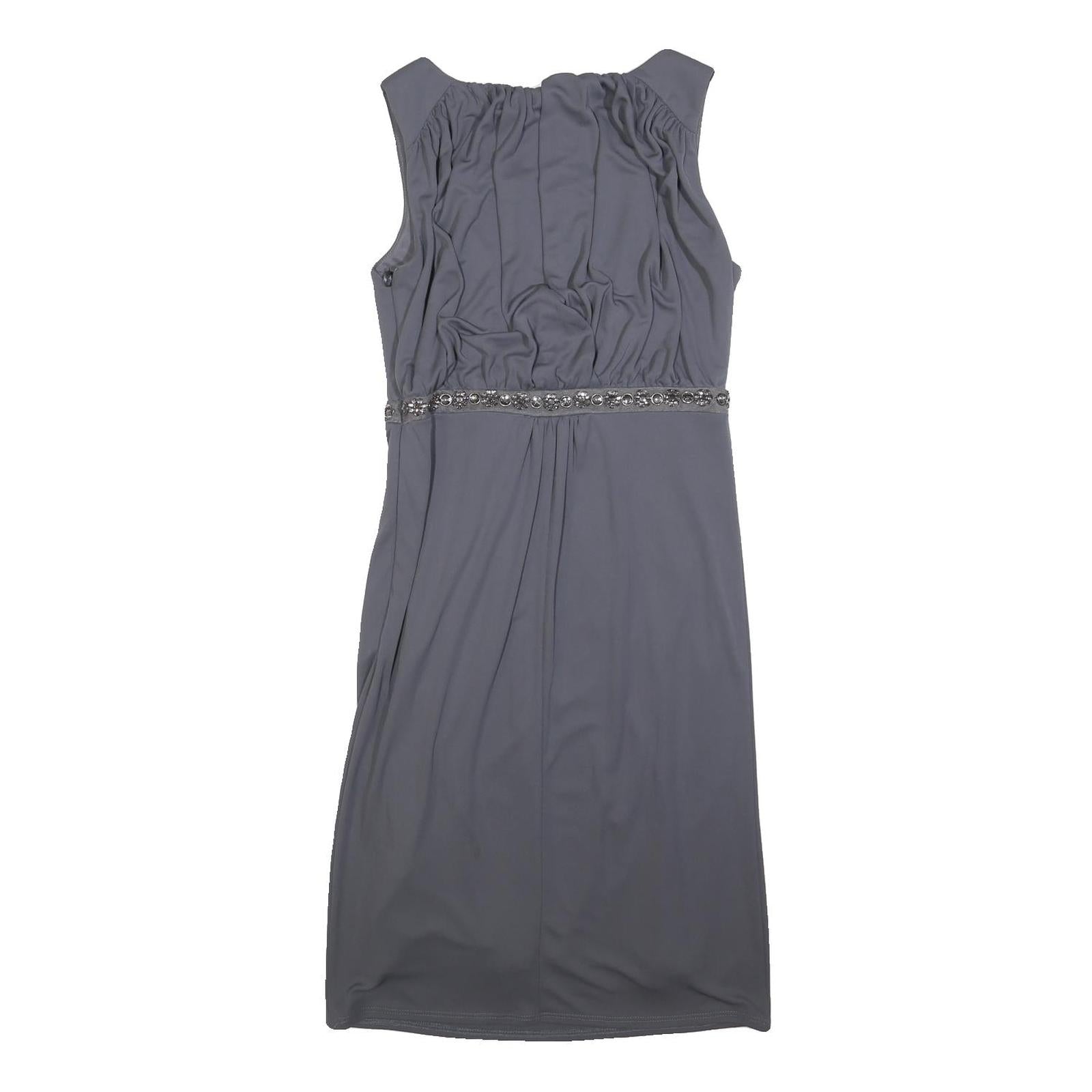 JENNY PACKHAM Womens Blue Sleeveless Sheath Polyester Blend Dress UK 12
