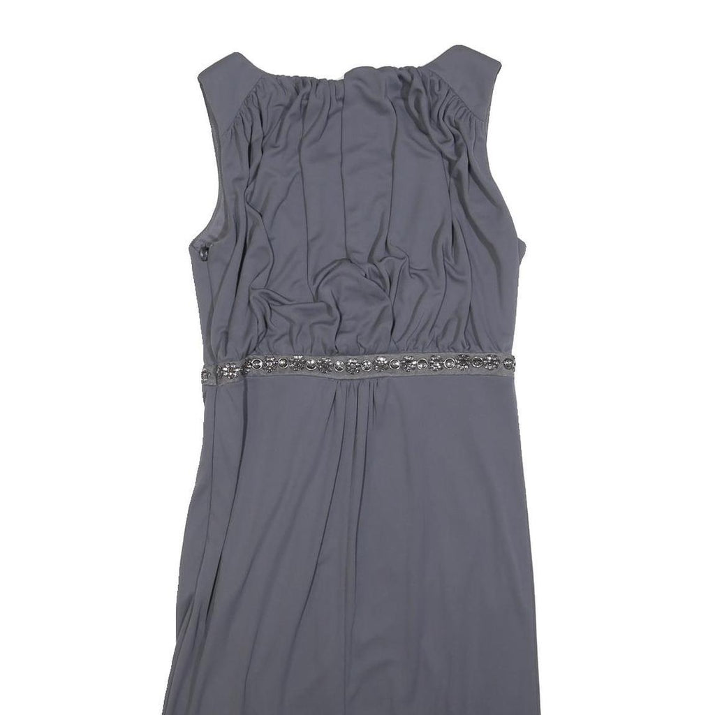 JENNY PACKHAM Womens Blue Sleeveless Sheath Polyester Blend Dress UK 12