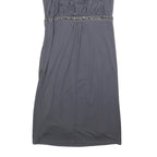 JENNY PACKHAM Womens Blue Sleeveless Sheath Polyester Blend Dress UK 12