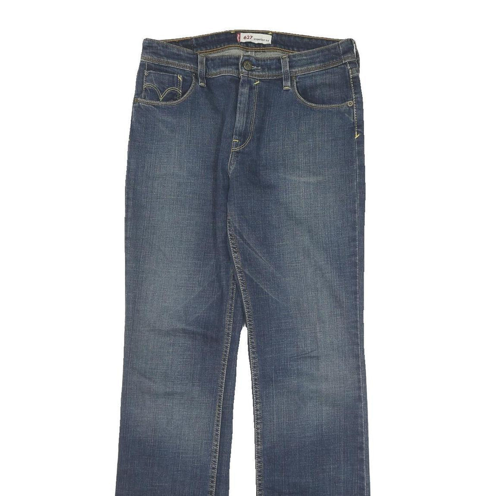 LEVI'S 627 Womens Jeans Blue Regular Straight Denim Medium W30 L33 Zip