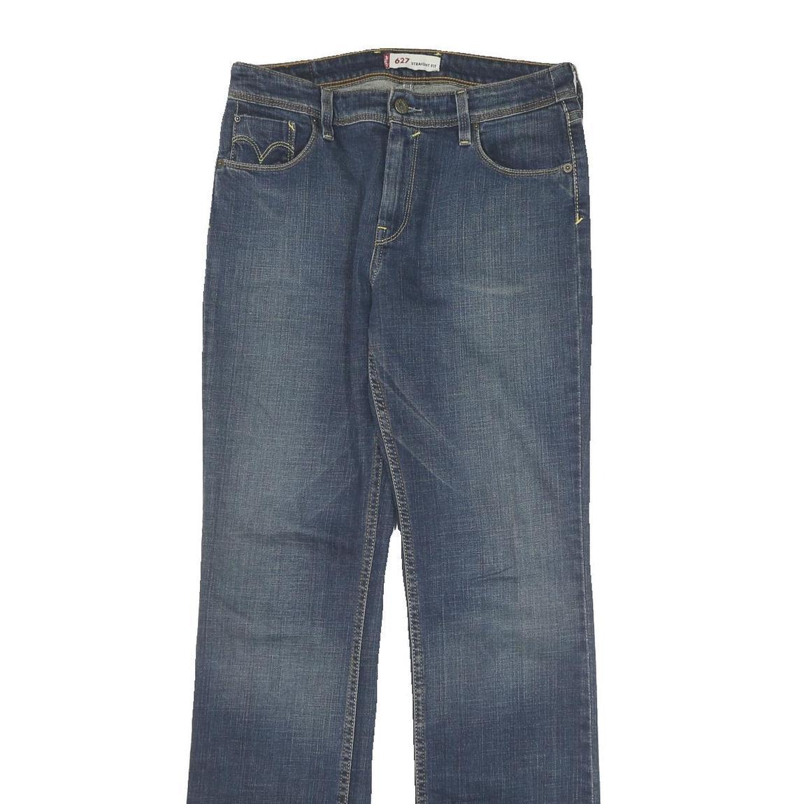 LEVI'S 627 Womens Jeans Blue Regular Straight Denim Medium W30 L33 Zip