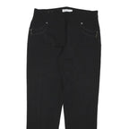 CARLA FERRONI Womens Polyester Blend Black Slim Slim Trousers W30 L28 Elegant