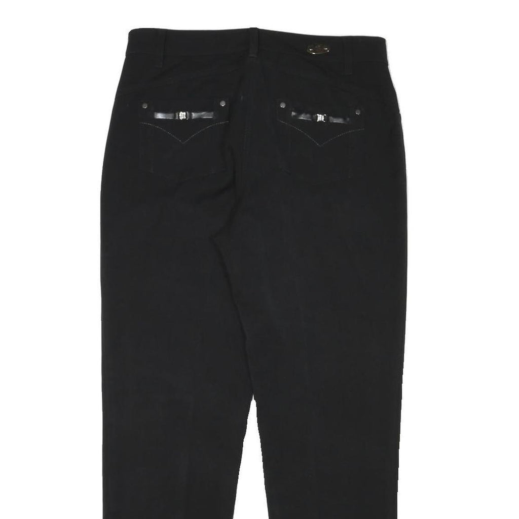 CARLA FERRONI Womens Polyester Blend Black Slim Slim Trousers W30 L28 Elegant
