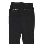 CARLA FERRONI Womens Polyester Blend Black Slim Slim Trousers W30 L28 Elegant