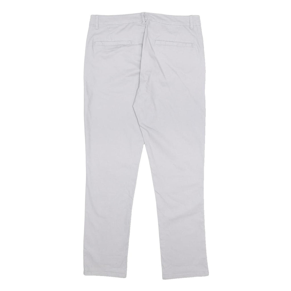ASOS Womens Cotton Blend White Slim Straight Trousers W33 L30 Casual Smart Wear