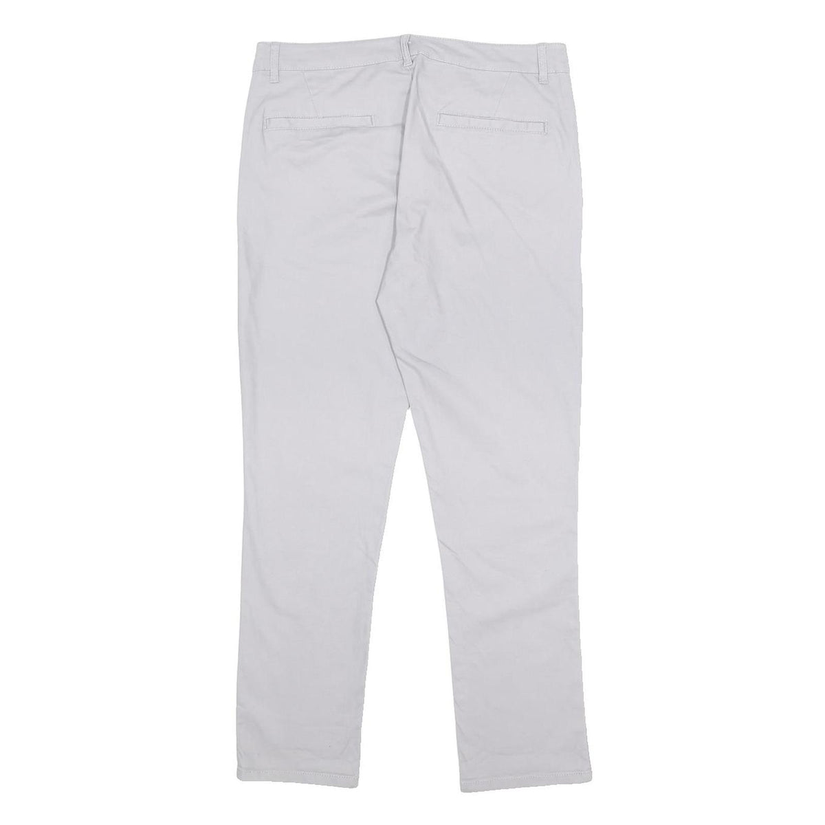 ASOS Womens Cotton Blend White Slim Straight Trousers W33 L30 Casual Smart Wear