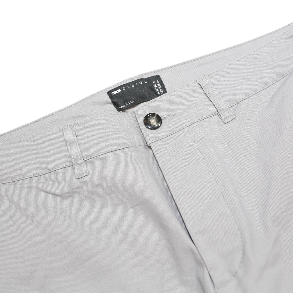 ASOS Womens Cotton Blend White Slim Straight Trousers W33 L30 Casual Smart Wear