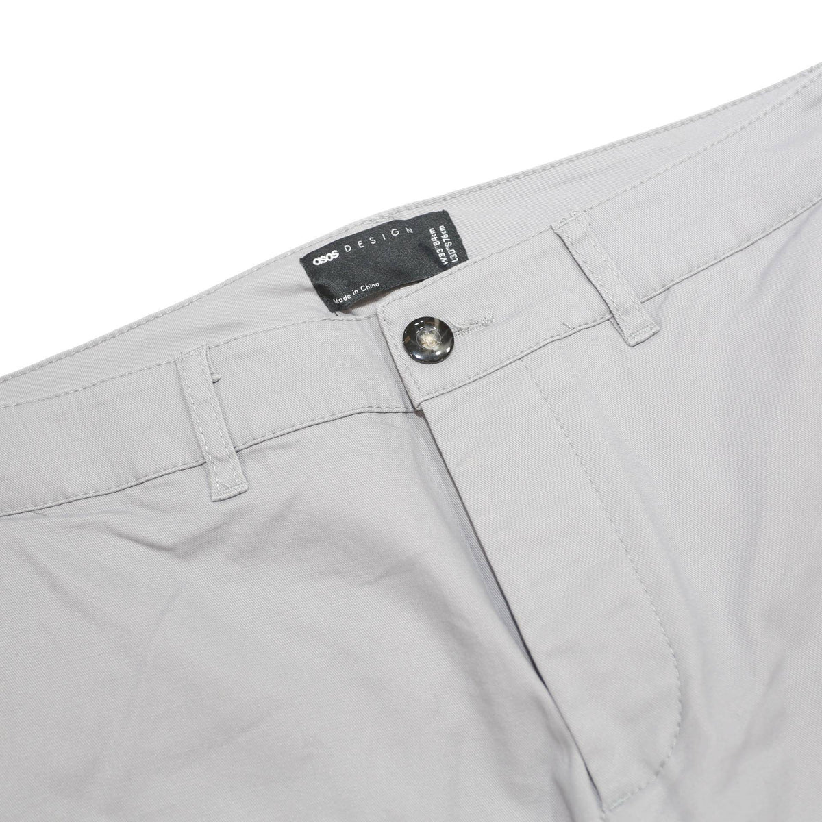 ASOS Womens Cotton Blend White Slim Straight Trousers W33 L30 Casual Smart Wear