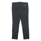 DICKIES Womens Cotton Blend Black Slim Slim Trousers W34 L31 Workwear Casual