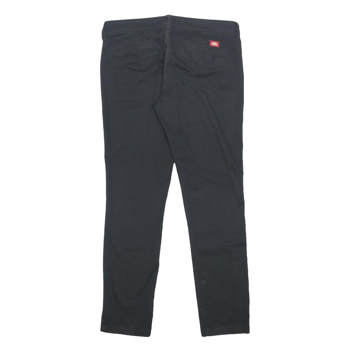 DICKIES Womens Cotton Blend Black Slim Slim Trousers W34 L31 Workwear Casual