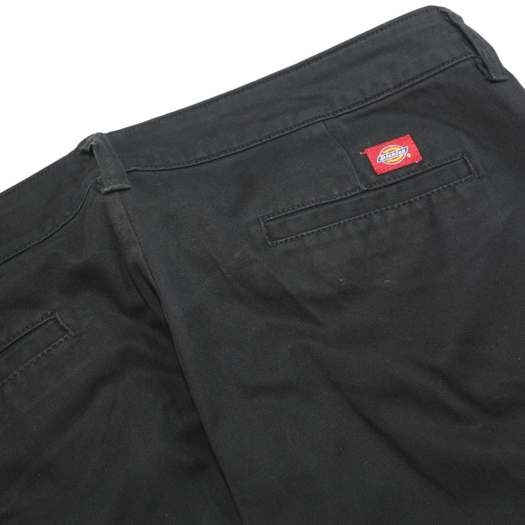 DICKIES Womens Cotton Blend Black Slim Slim Trousers W34 L31 Workwear Casual