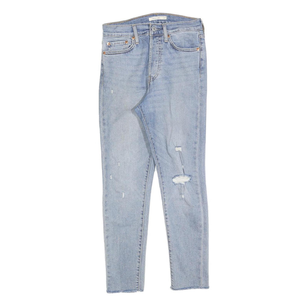 LEVI'S Womens Slim Light Blue Denim Slim Jeans W27 L27 Distressed