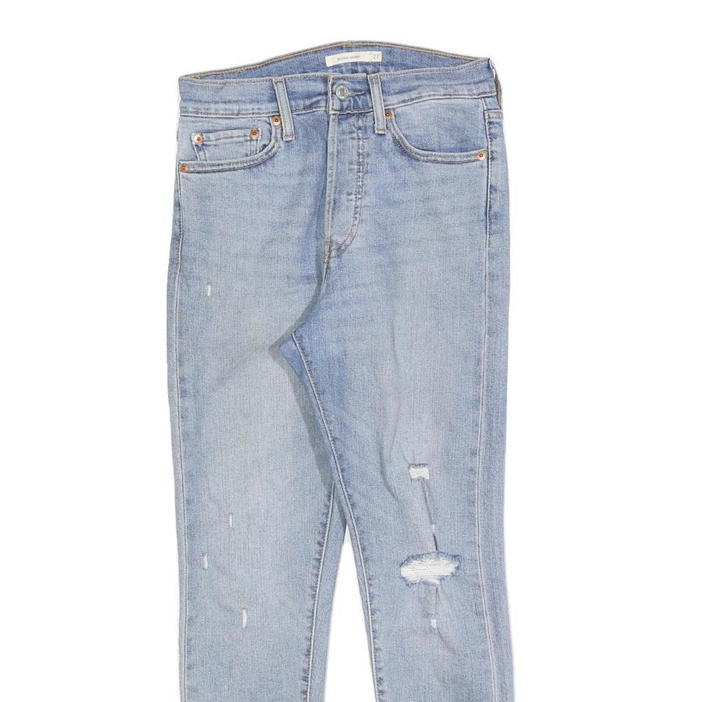 LEVI'S Womens Slim Light Blue Denim Slim Jeans W27 L27 Distressed