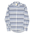 HUGO BOSS Mens Blue & White Check Shirt S Cotton Blend Long Sleeve Casual