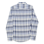 HUGO BOSS Mens Blue & White Check Shirt S Cotton Blend Long Sleeve Casual