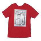 NIKE Mens Red Jordan Graphic T-Shirt L Short Sleeve Crew Neck Basketball Print