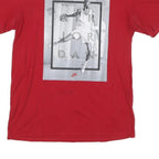 NIKE Mens Red Jordan Graphic T-Shirt L Short Sleeve Crew Neck Basketball Print