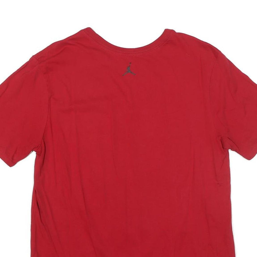 NIKE Mens Red Jordan Graphic T-Shirt L Short Sleeve Crew Neck Basketball Print