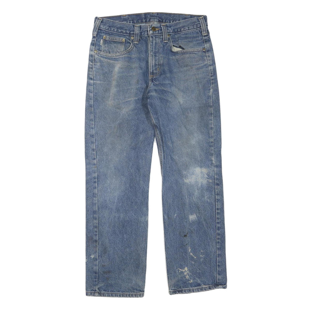 CARHARTT Womens Jeans Blue Regular Straight Denim Rinse W32 L30 Durable Workwear