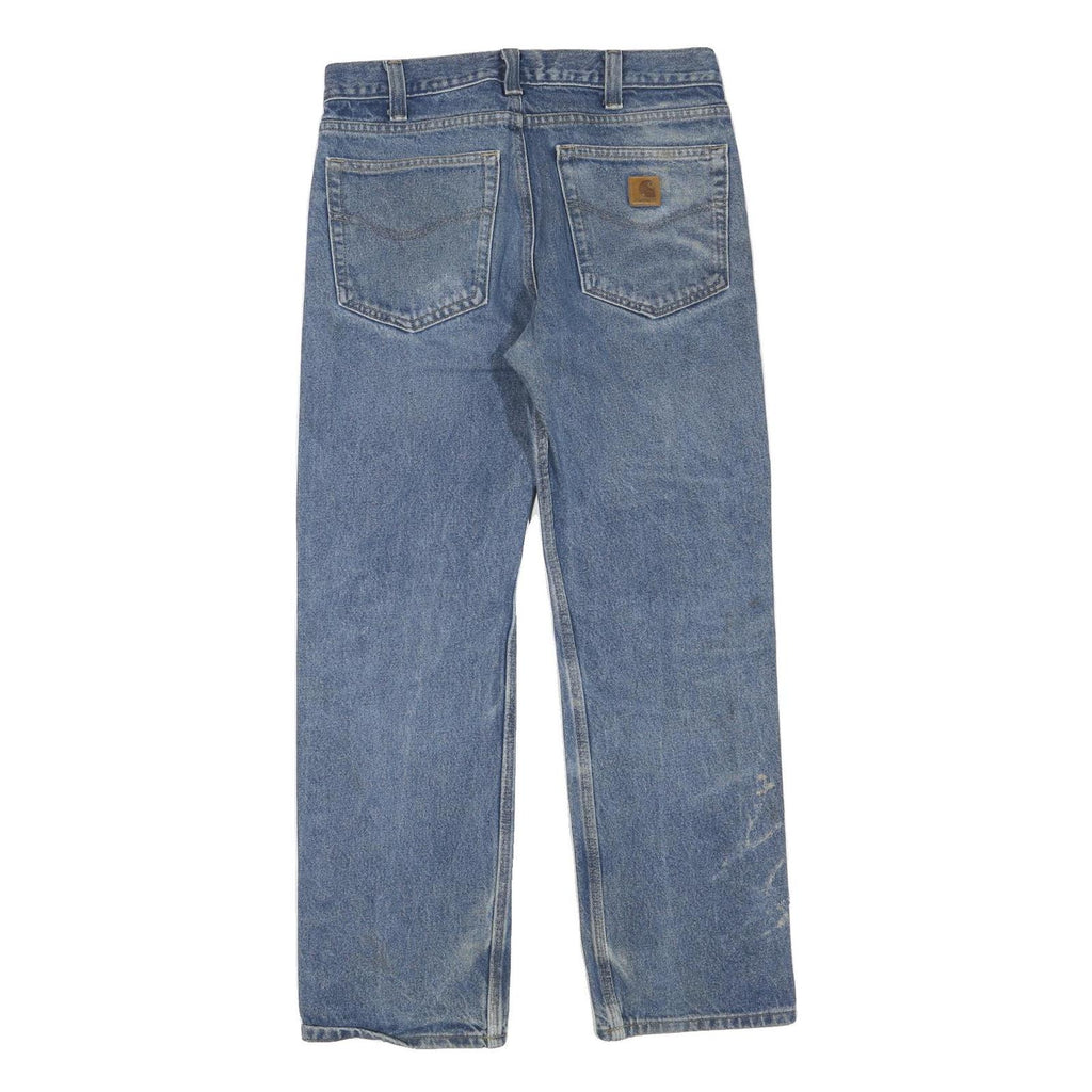 CARHARTT Womens Jeans Blue Regular Straight Denim Rinse W32 L30 Durable Workwear