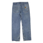 CARHARTT Womens Jeans Blue Regular Straight Denim Rinse W32 L30 Durable Workwear