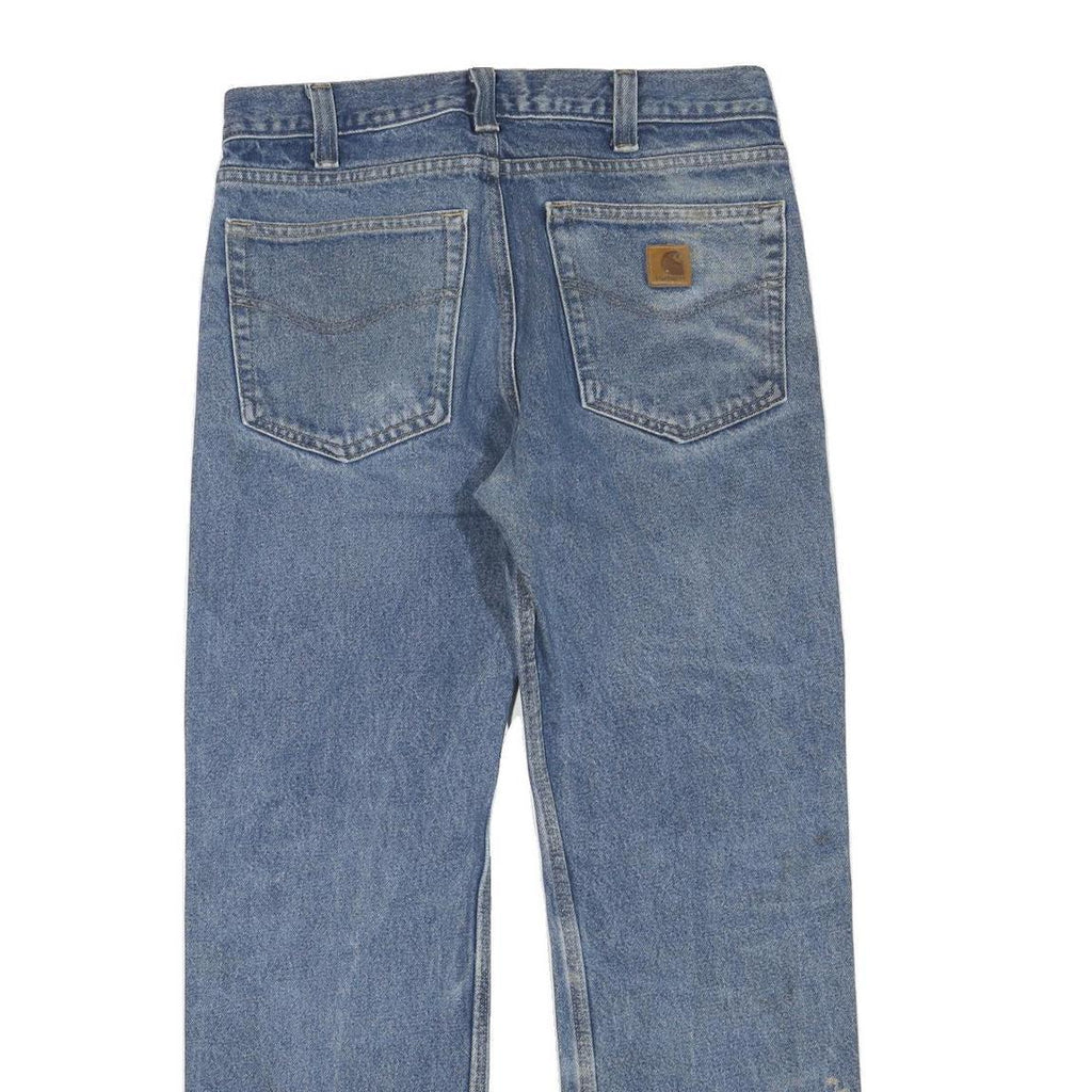 CARHARTT Womens Jeans Blue Regular Straight Denim Rinse W32 L30 Durable Workwear
