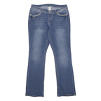FADED GLORY Womens Regular Fit Bootcut Denim Blue W32 L30 Embroidered Pockets