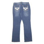 FADED GLORY Womens Regular Fit Bootcut Denim Blue W32 L30 Embroidered Pockets