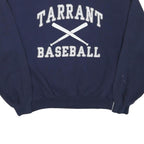 JERZEES Mens Navy Blue Tarrant Baseball Crew Neck M Cotton Blend Sweatshirt