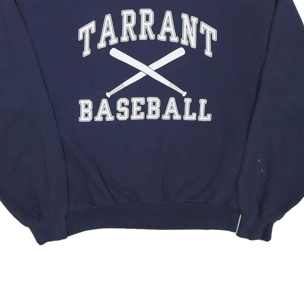 JERZEES Mens Navy Blue Tarrant Baseball Crew Neck M Cotton Blend Sweatshirt