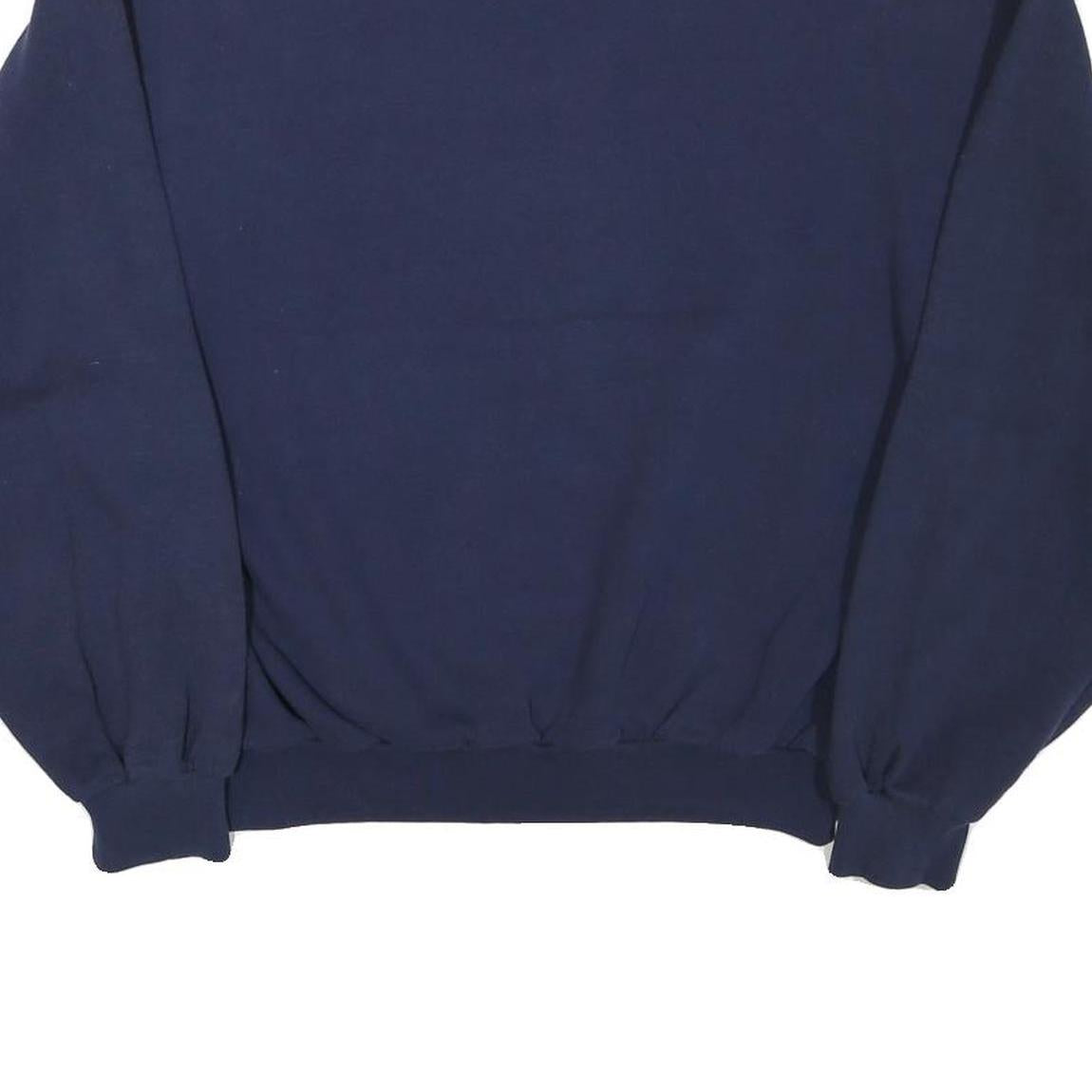JERZEES Mens Navy Blue Tarrant Baseball Crew Neck M Cotton Blend Sweatshirt