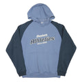 REEBOK Mens Blue & Navy Pullover Hoodie S Athletics Logo Sweatshirt