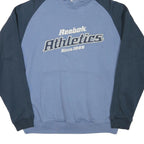 REEBOK Mens Blue & Navy Pullover Hoodie S Athletics Logo Sweatshirt