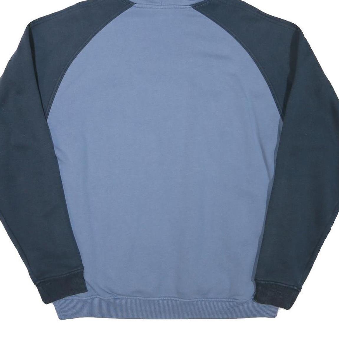 REEBOK Mens Blue & Navy Pullover Hoodie S Athletics Logo Sweatshirt