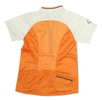 Womens Orange & Cream Graphic Zip Front Short Sleeve Crew Neck Sport T-Shirt M