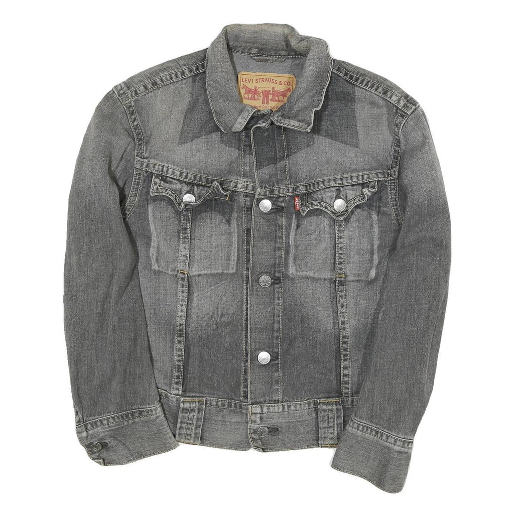 LEVI'S Womens Grey Denim Jacket M Cotton Blend Button Plain Classic Fit