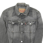 LEVI'S Womens Grey Denim Jacket M Cotton Blend Button Plain Classic Fit
